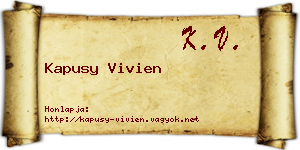 Kapusy Vivien névjegykártya